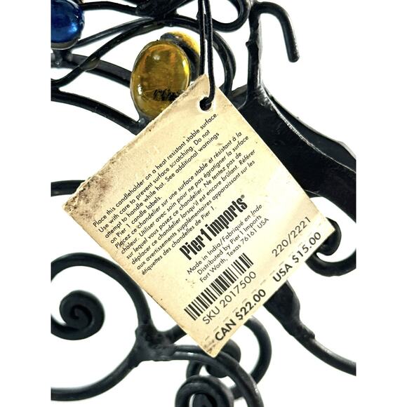 Pier 1 Metal Reindeer W/ Colorful Beads With Votive Candle Holder 9” Long - Picture 7 of 7